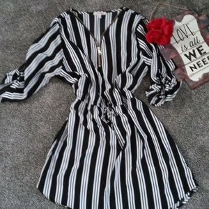Striped mini dress XL